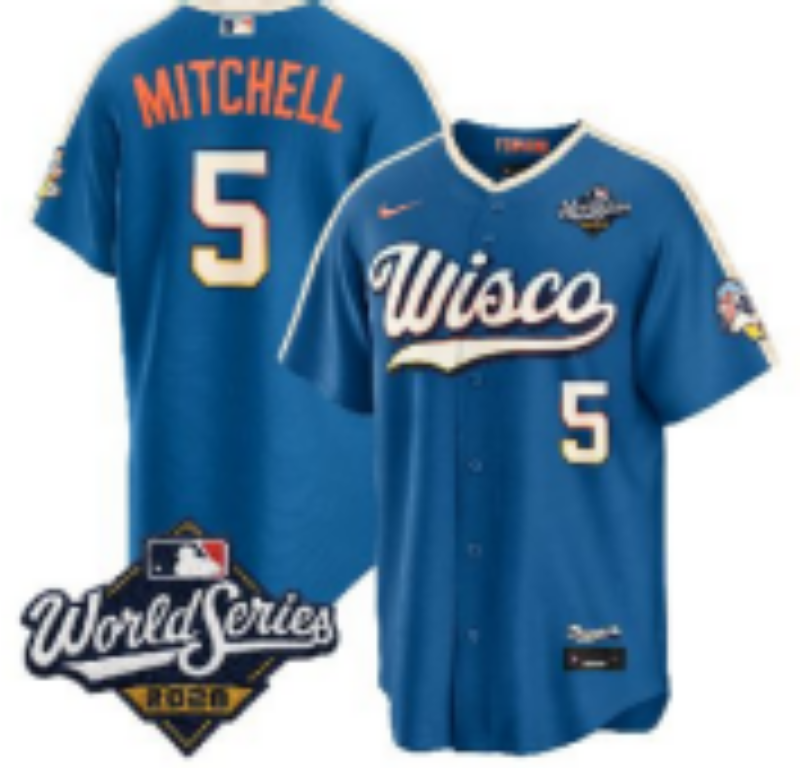 Youth Milwaukee Brewers #5 Mitchell blue Nike 2026 World Series jersey 102102